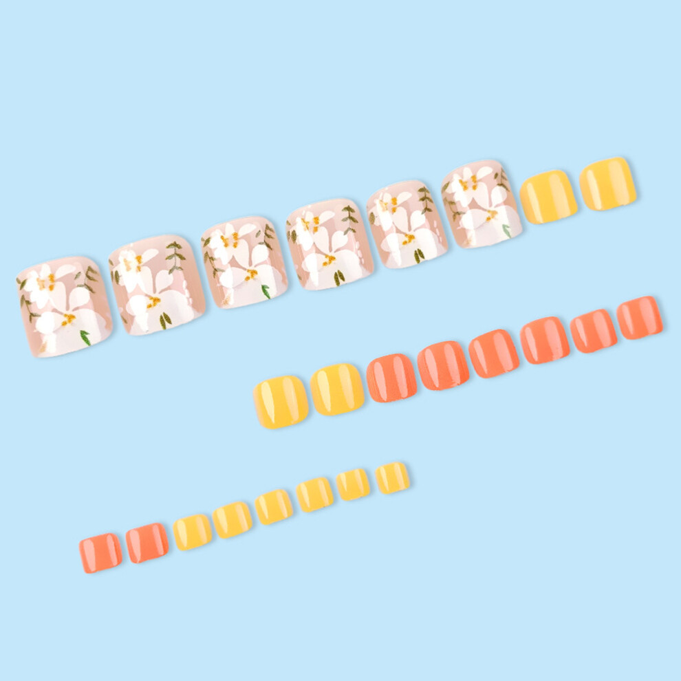 Reach-Tools Fake Toenails - Yellow Orange, Unbreakable, Simple Wear