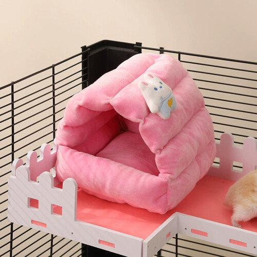 (Pink, S) Lit d'Hiver Respirant pour Hamster