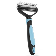 (Black) Dog Undercoat Rake Brush - Grooming Tool