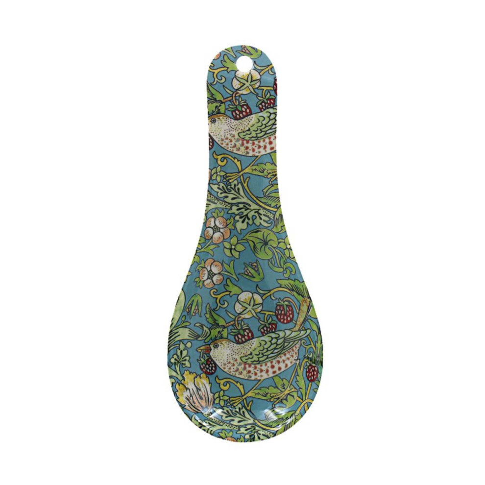 - Spoon Rest Melamine W. Morris Strawberry Thief Utensil Spatula Holder Ladle Rest - Image 5