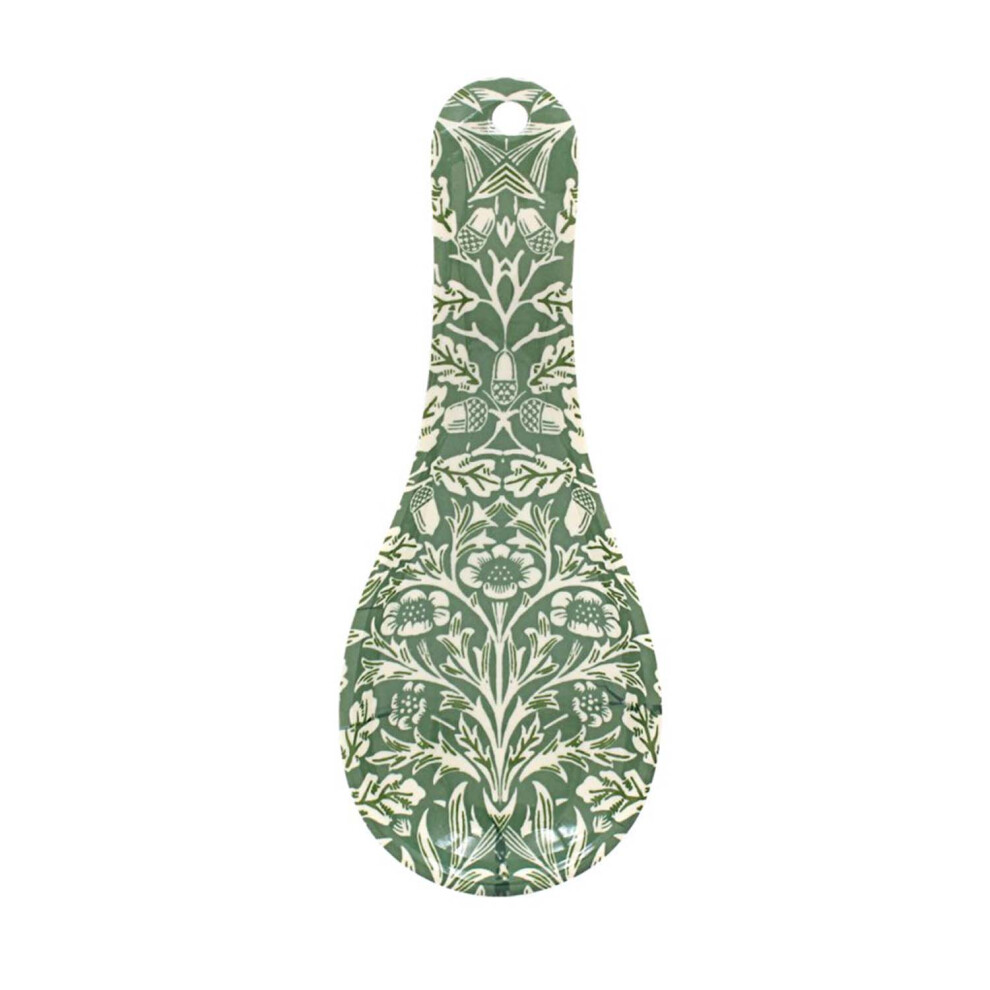 Spoon Rest Melamine William Morris Acorn Green Utensil Spatula Holder Ladle Rest - Image 3