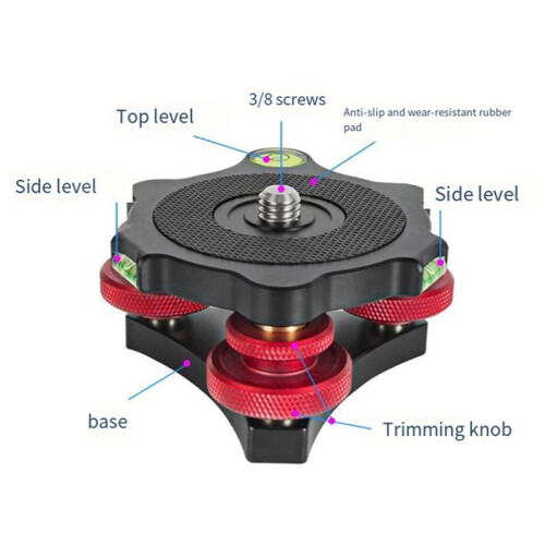 2X Tripod Leveling Base Leveler Adjusting Base Panning Level Plate DSLR Camera Adjustment Table Base 2