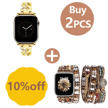 Bands for Apple Watch Women Boho Beaded Gold Design MultiStyle Bracelet Bundle GiftReady 3849mm