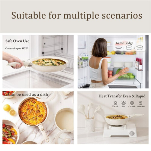 Nonstick Kitchen Cookware Set with Removable Handle, Safe for Oven Use,Pots and Pans Set for All Cooking Needs