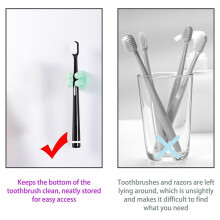 4Pcs Silicone Toothbrush Holders - Multi-Function Self Adhesive Wall Mounted Hooks for Hanging Ke B