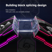 3PCS 120mm Case Fan Digital Display Computer Cooling ARGB CPU Cooler with Screen Infinite Mirror Design 600-2100RPM A