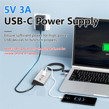 10Gbps USB 3.2 Docking Station USB Hub Type C Splitter with Card Reader Aluminum Alloy Multi for PC Laptop