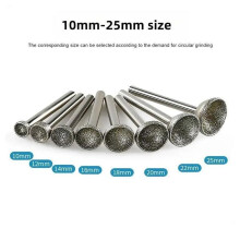 1Pcs Diamond Mounted Point 10-25mm Spherical Concave  for Jade Amber Stone Beeswax Grinding 6x20mm