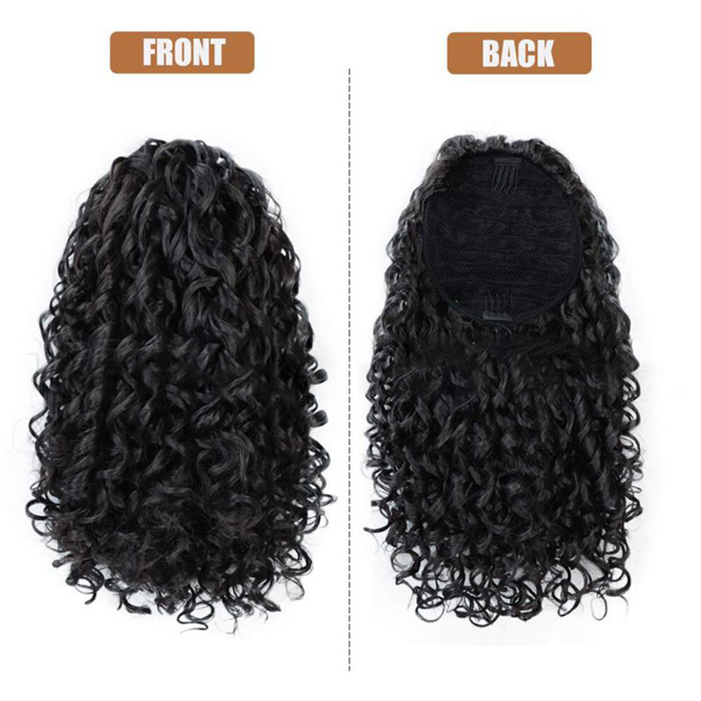 Reach-Tools (1B) Heat Resistant Wavy Ponytail Wig For Women
