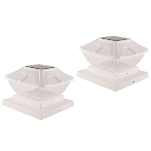 Solar Post Cap Lights Outdoor - 4 Pack 2 Modes Solar Deck Fence Lights, IP65 Waterproof Solar Powered Light Posts White 1