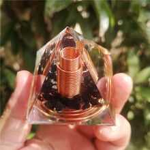 3X 6cm Crystal Gravel Spiral Pyramid Spiral Coil Pyramid Handmade Home Furnishing Crafts Spiral Copper Wire