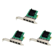 3X PCIE Network Card PCI-E X1 4 Port Gigabit Ethernet Server Network Card Adapter for Love Fast Sea Spider ROS