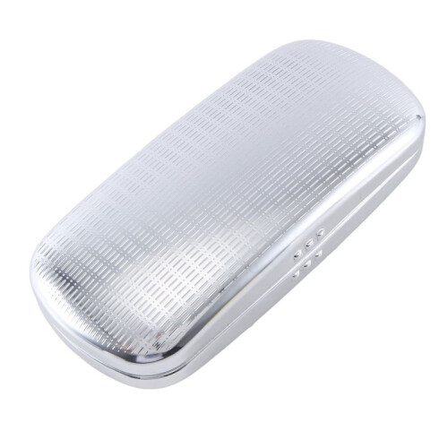 2X Glasses Case, Aluminum Hard Shell Eyeglasses Case Striped Spectacles Box Black Lining 2