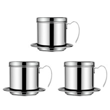 3X Vietnamese Coffee Filter Portable Press Maker Reusable Phin Infuser Strainer Pot Coffee Drip Brewer Manual Coffee