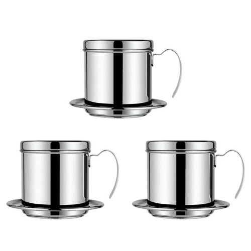 3X Vietnamese Coffee Filter Portable Press Maker Reusable Phin Infuser Strainer Pot Coffee Drip Brewer Manual Coffee