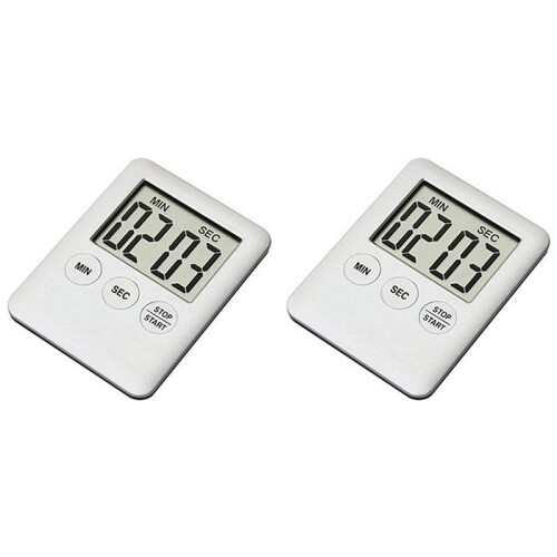 2X LED Digital Kitchen Electronic Timer Countdown Medication Reminder Kitchen Timer Portable