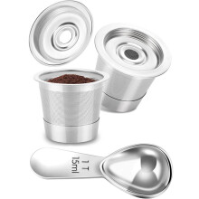 Gobelets K et Dosettes de Café Réutilisables pour PB051 et CFP101/PB041 Cafetières - Filtres à Café K Cups en Acier Inoxydable