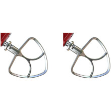 2X Edelstahl-FlachrüHrer für 4,5-5QT Standmixer-ZubehöR, Ersatz, Keine Beschichtung, SpüLmaschinenfest