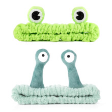 Frog Headband Spa Set, Soft Plush Cute Frog Eyes Hairband for Skincare, Makeup, Face Washing, Green