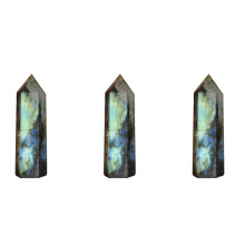 3X Maansteen Kristallen Kolom Natuurlijke Labradoriet Kwarts Obelisk Kristallen Kolom Wand Punt Healing Stone Home Decor 7-8Cm