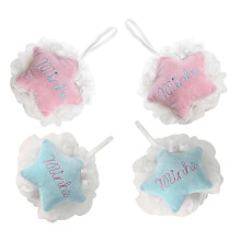 Loofah Body Scrubber Set with Soft Back Sponge and Cartoon Design for Gentle Exfoliating Shower