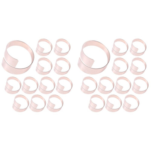 24Pcs Rose Gold Metal Table Decor Napkin Ring Holder Spring for Wedding Setting, Easter Dinner, Valentine'S Day