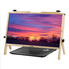 22 Inch 3D HD Screen Magnifier for Mobile and Tablet, Adjustable Wooden Phone Screen Amplifier Stand, Original Wood Color