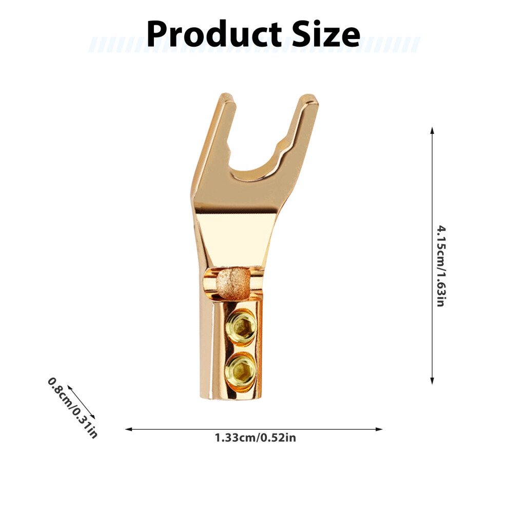 Gold Plated Copper Spade Connectors For Speakers 6957086428300