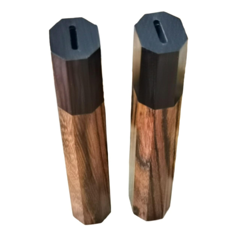 2Pcs Japanese Octagonal Wooden Knife Handle Set, Ergonomic Durable Sandalwood Ebony Grip For Diy Kitchen Knife Replacement 9771547612872