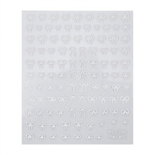 Nail Art Stickers 3D Bow Self Adhesive Gold Silver Glitter Gradient Decals for Women DIY