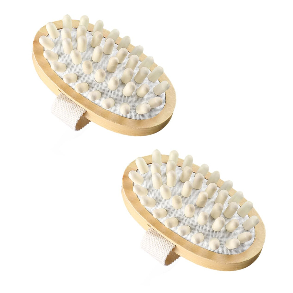 Bath Body Brush Wooden Massage Shower Exfoliator with Strap for Gentle Skin Exfoliation and Relaxation