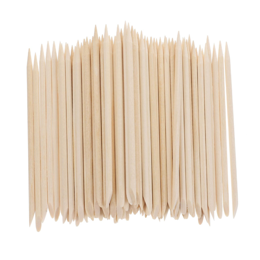 300pcs Wooden Cuticle Sticks for Manicure Pedicure MultiFunctional Nail Care Cleaning Pushers