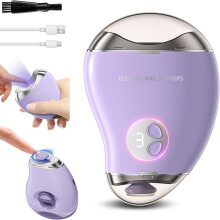Electric Nail Clipper 2 in 1 with Three Speed Control for Thick Nails and Seniors Purple