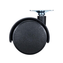 Furniture Caster Wheels Set of 4, 48mm Black Swivel Plate Casters for Table Trolley Cart, Smooth Rolling