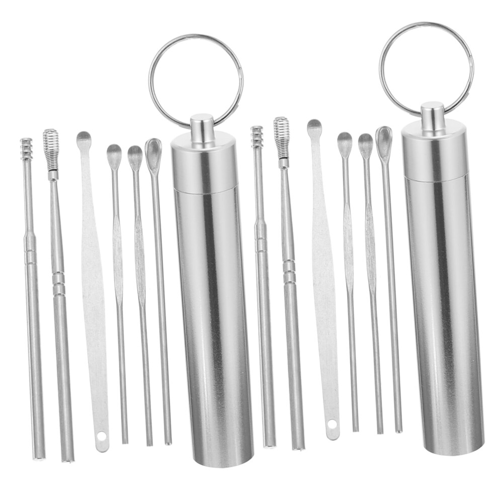 Earwax Removal Kit with Stainless Steel Precision Cleaning Tools, Ergonomic Handle, Reusable Set