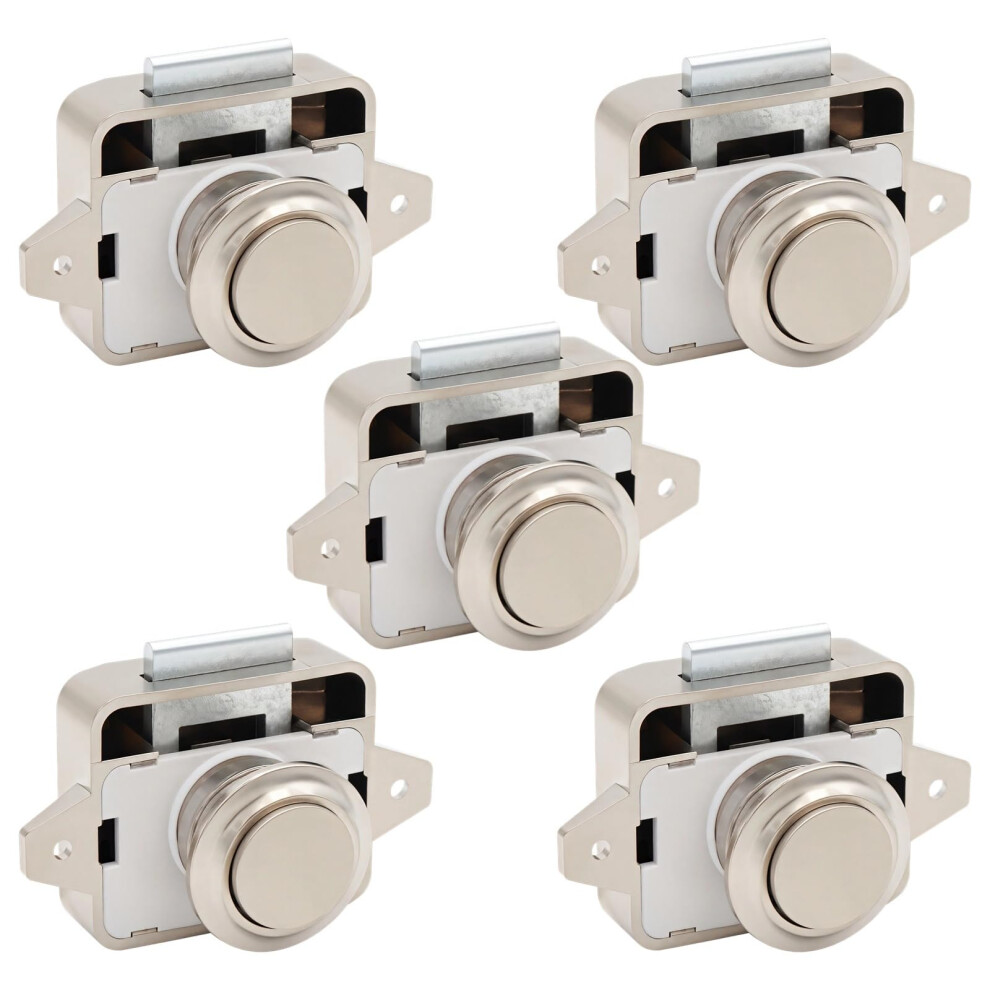 Rv Cabinet Latch 5Pack Chrome Plated Marine Push Button Lock For Boat Storage Drawers 9310869669814
