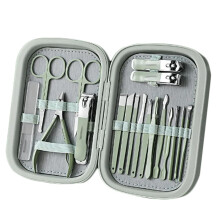 Manicure Set 18 Piece Stainless Steel Nail Clipper Kit for Fingernails and Toenails with Case