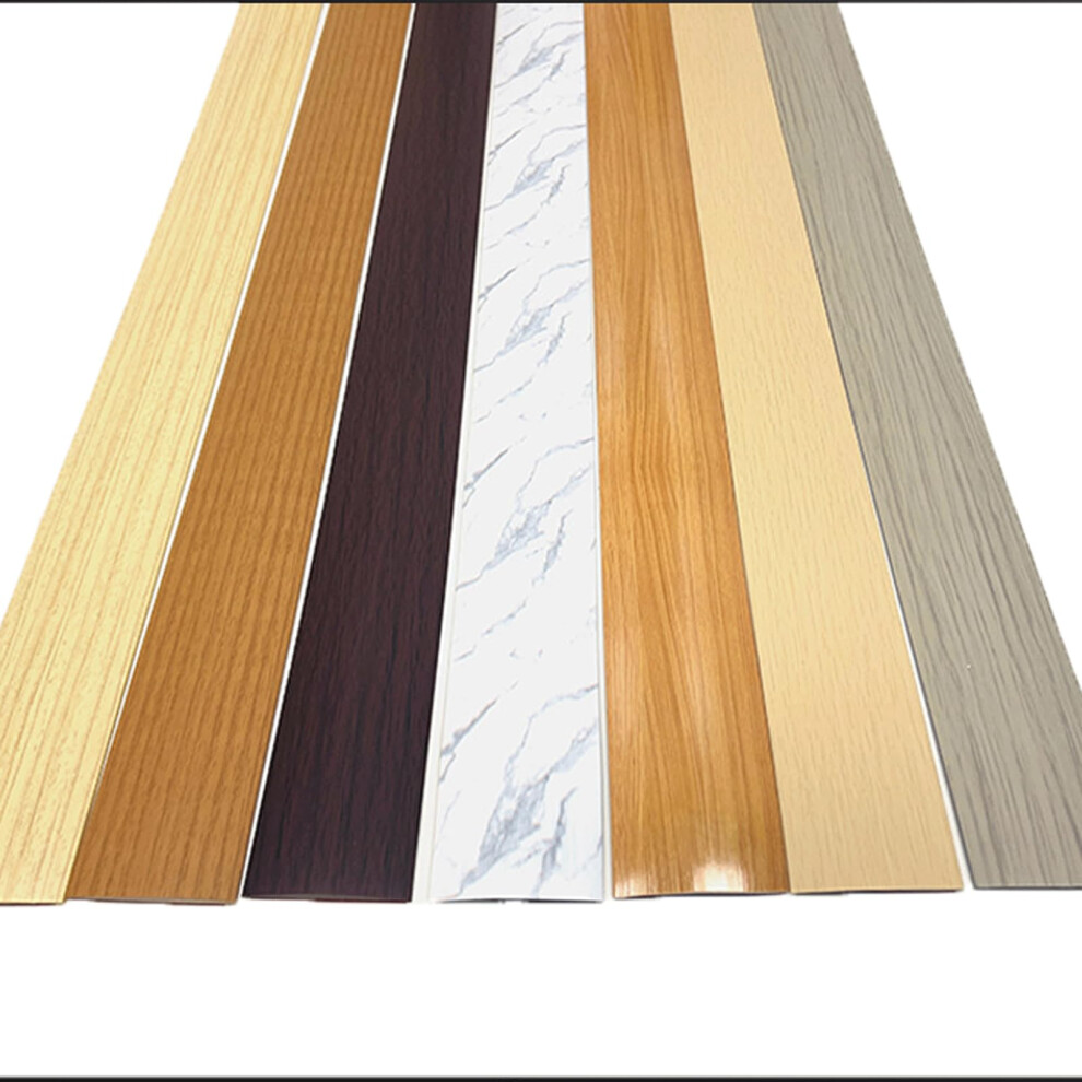 Vinyl Floor Transition Strip 6.56Ft Gray Wood Grain Self Adhesive Threshold Trim Durable Pvc Edge Cover 9073542519607