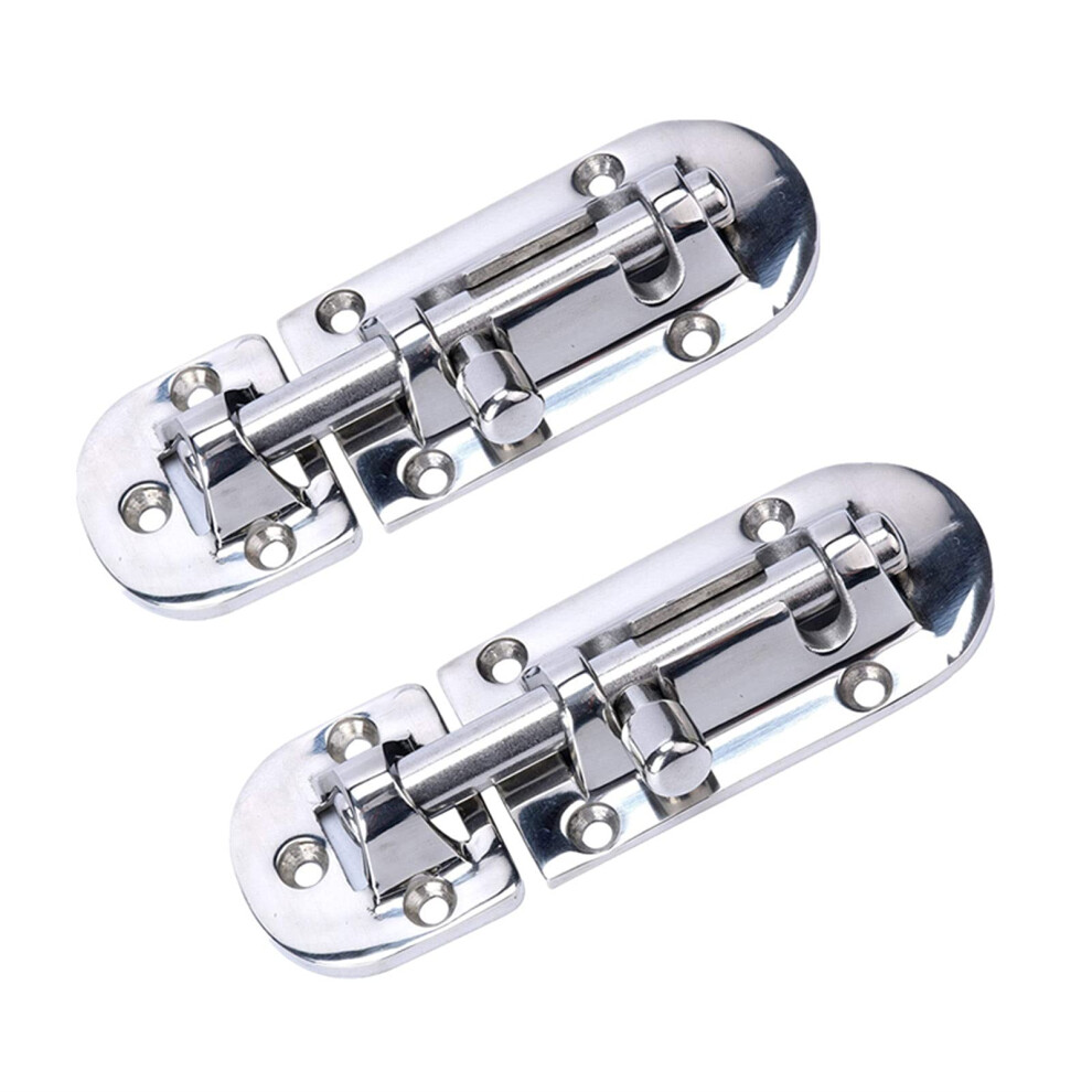 2Pcs 4' Marine 316 Stainless Steel Door Latch Barrel Bolt Lock, Heavy Duty CorrosionâResistant For Boat Cabin Gate 9073542519645
