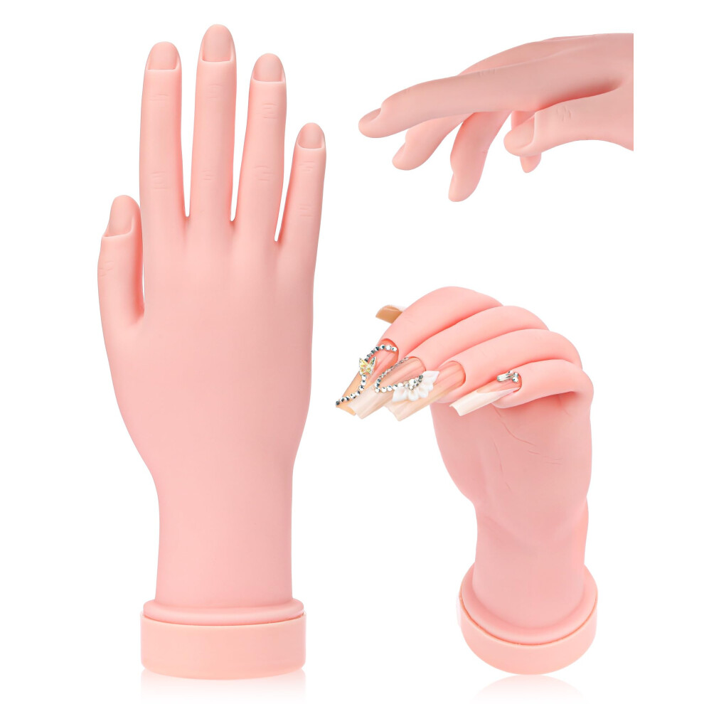 Practice Hand for Acrylic Nails with Fully Bendable Fingers Realistic Adult Size 9 x 3.07in