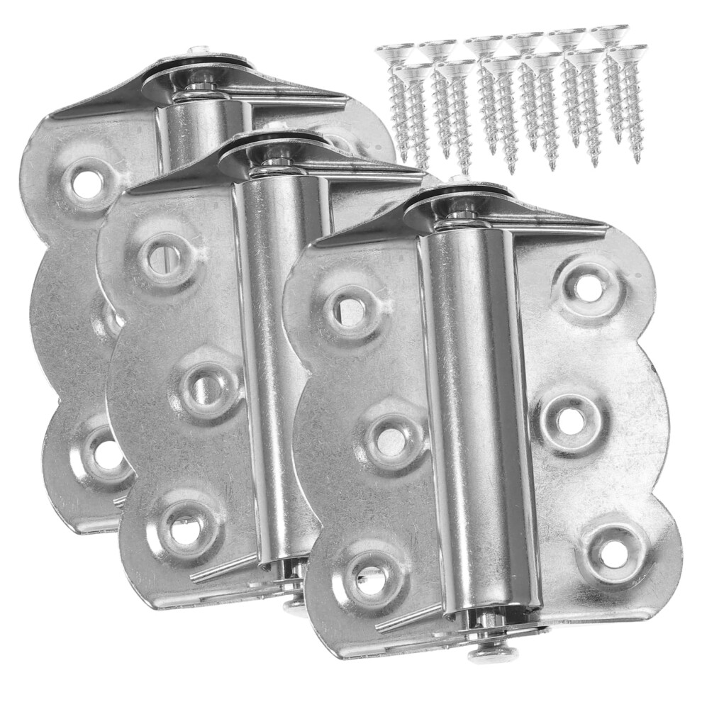 3Pcs Stainless Steel Self Closing Door Hinges Set, Heavy Duty Spring Loaded For Garage Doors 9073542519959
