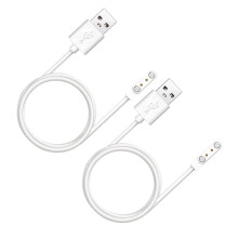 2 Pack Magnetic Watch Charger Cable with Fast Charging Pins, Compact Design Replacement Cord