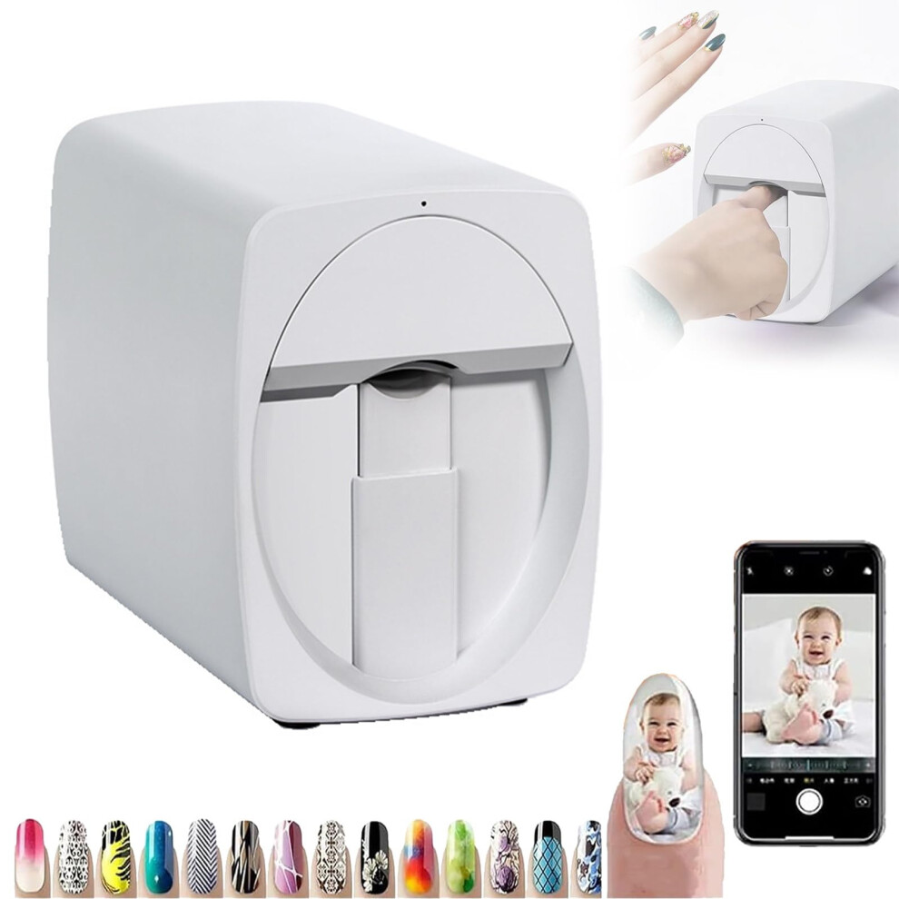 Nail Art Printer with Smart App Control, 2400dpi Resolution Digital Nail Printer for Home and Salon