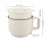 600W 1.8L Mini Electric Cooker with Steaming Basket, White 2