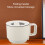 600W 1.8L Mini Electric Cooker with Steaming Basket, White 8