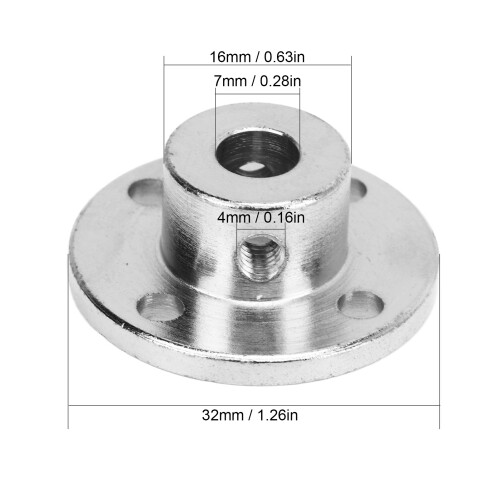 7mm Steel Flange Coupler 5-Pack Silver