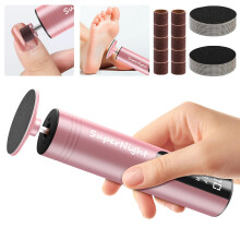 Electric Foot Callus Remover and Nail File 2 in 1, 9Speed Rechargeable Pedicure Tool with 30 Discs Pink