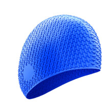 (Blue) Silicone Swimming Cap for Men & Women, Waterproof