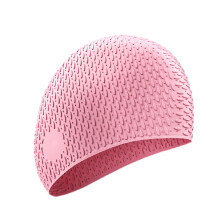(Pink) Silicone Swimming Cap for Men & Women, Waterproof