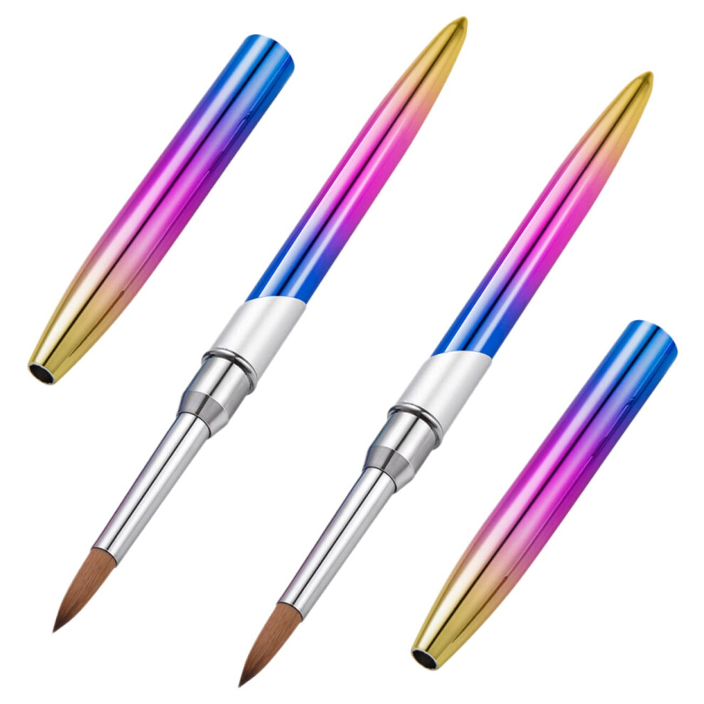 2pcs Nail Art Brushes Gel Nail Brush Set for Precise Detailing and Smooth Manicure